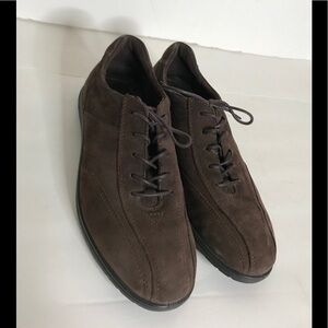Womens ECCO Shock Point Brown Suede Lace Up Shoes